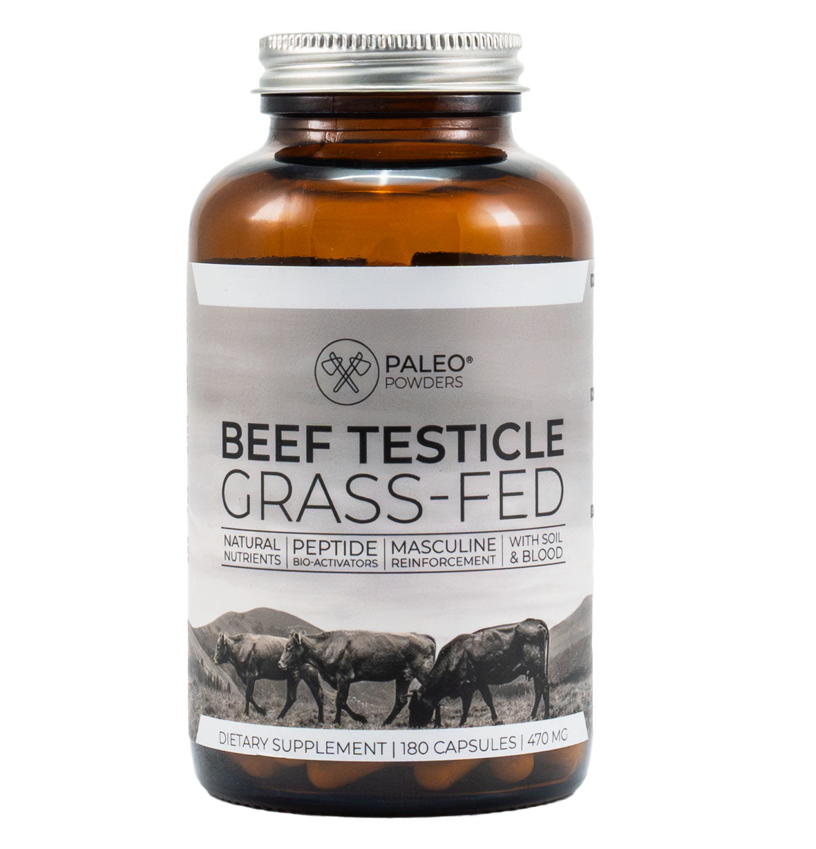 Beef Testicles - Grass-fed - 180 capsules - Paleo Powders