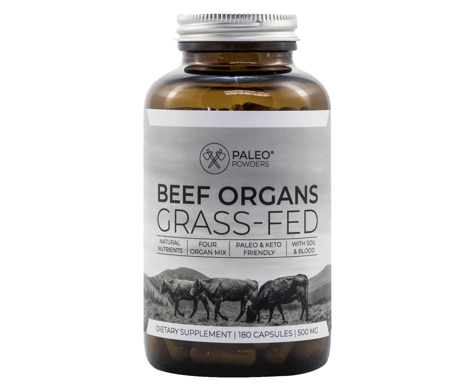 Beef Organ Blend - Grass-fed - 180 capsules - Paleo Powders